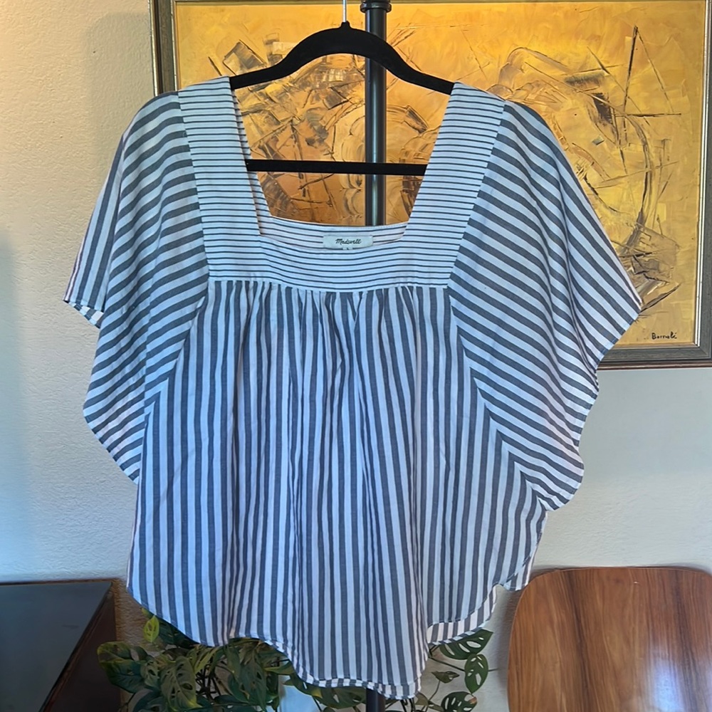 Madewell striped flutter top